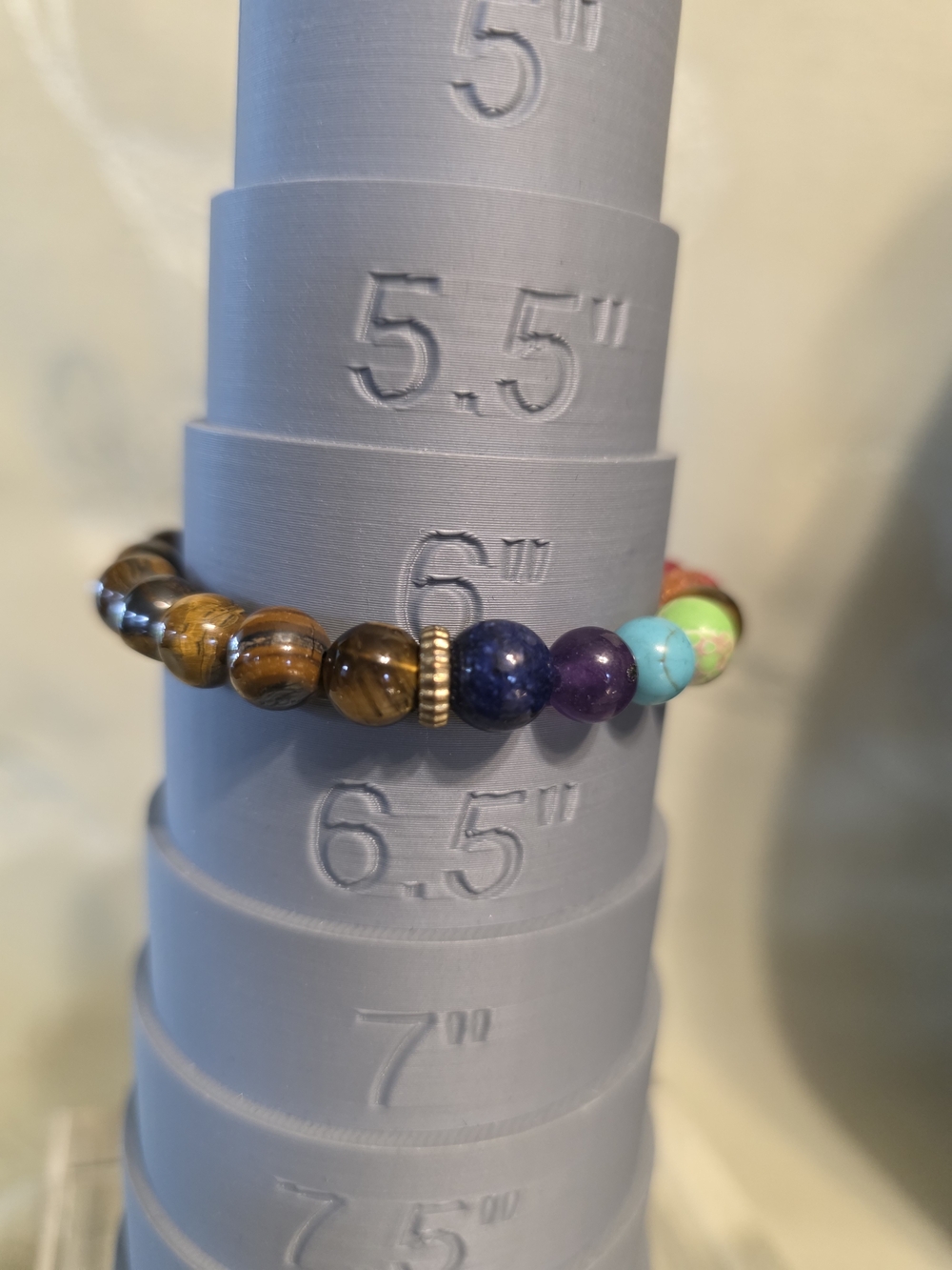 #816 Multi-Stone Beaded Stretch Bracelet - Mixed Gem Colors